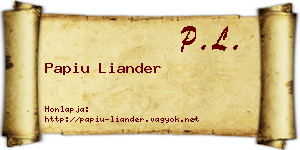 Papiu Liander névjegykártya